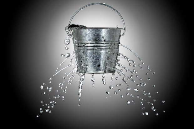 bucket with holes