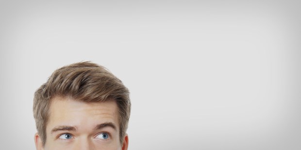 male eyes looking up